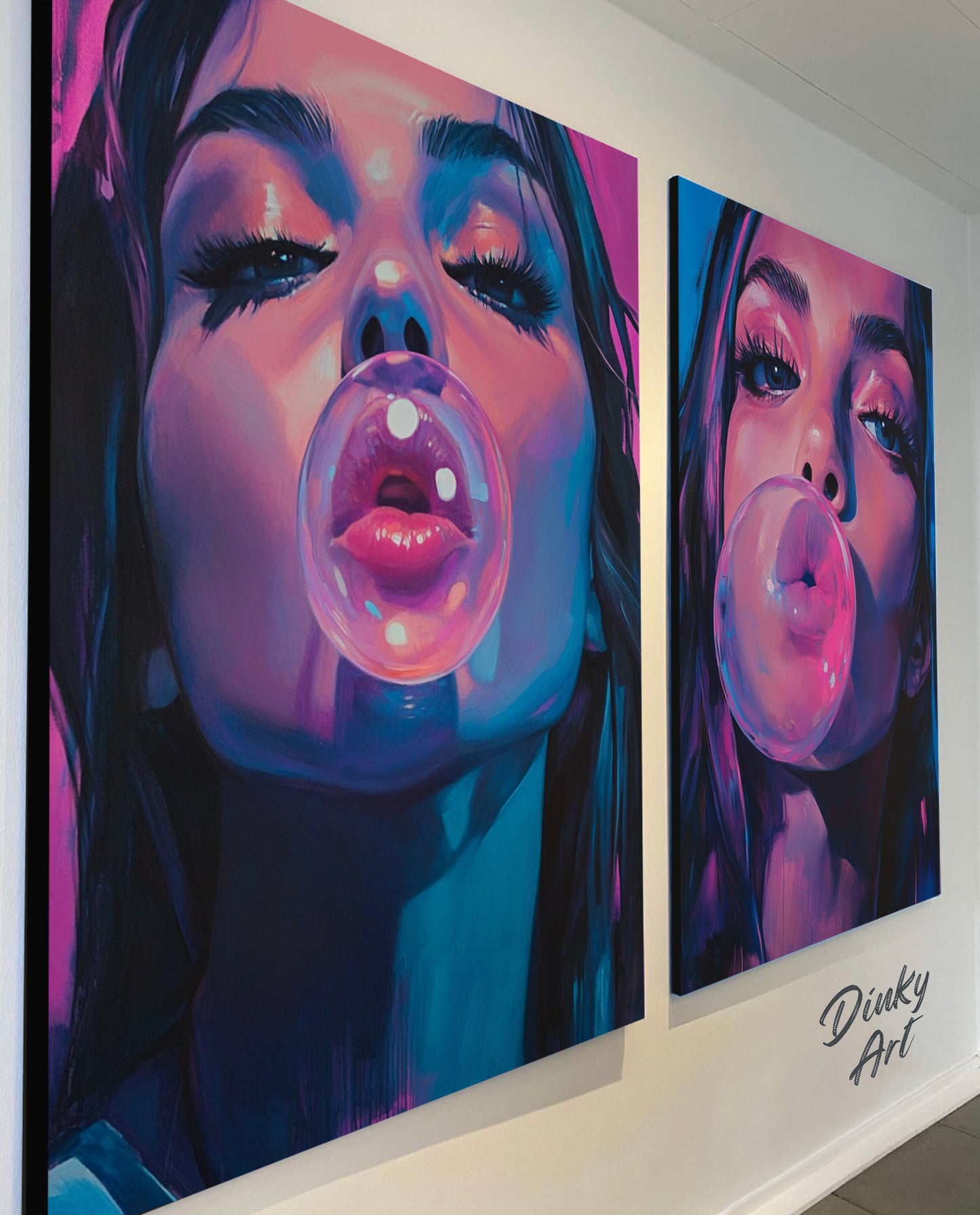 Woman Portrait Pink & Blue II