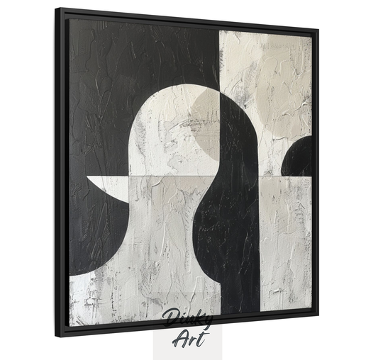 Modern Neutral Abstract Painting | วาดมือสีน้ำมันบนผ้าใบ | Dinky Art