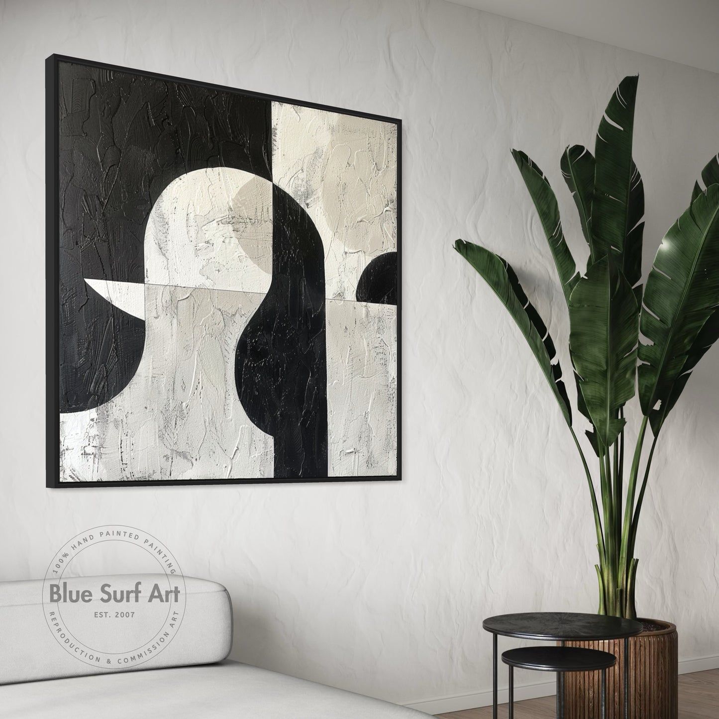 Modern Neutral Abstract Painting | วาดมือสีน้ำมันบนผ้าใบ | Dinky Art