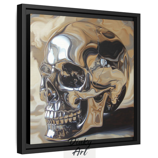 Hand-Painted Skull Oil on Canvas - Original Reproduction masterpiece