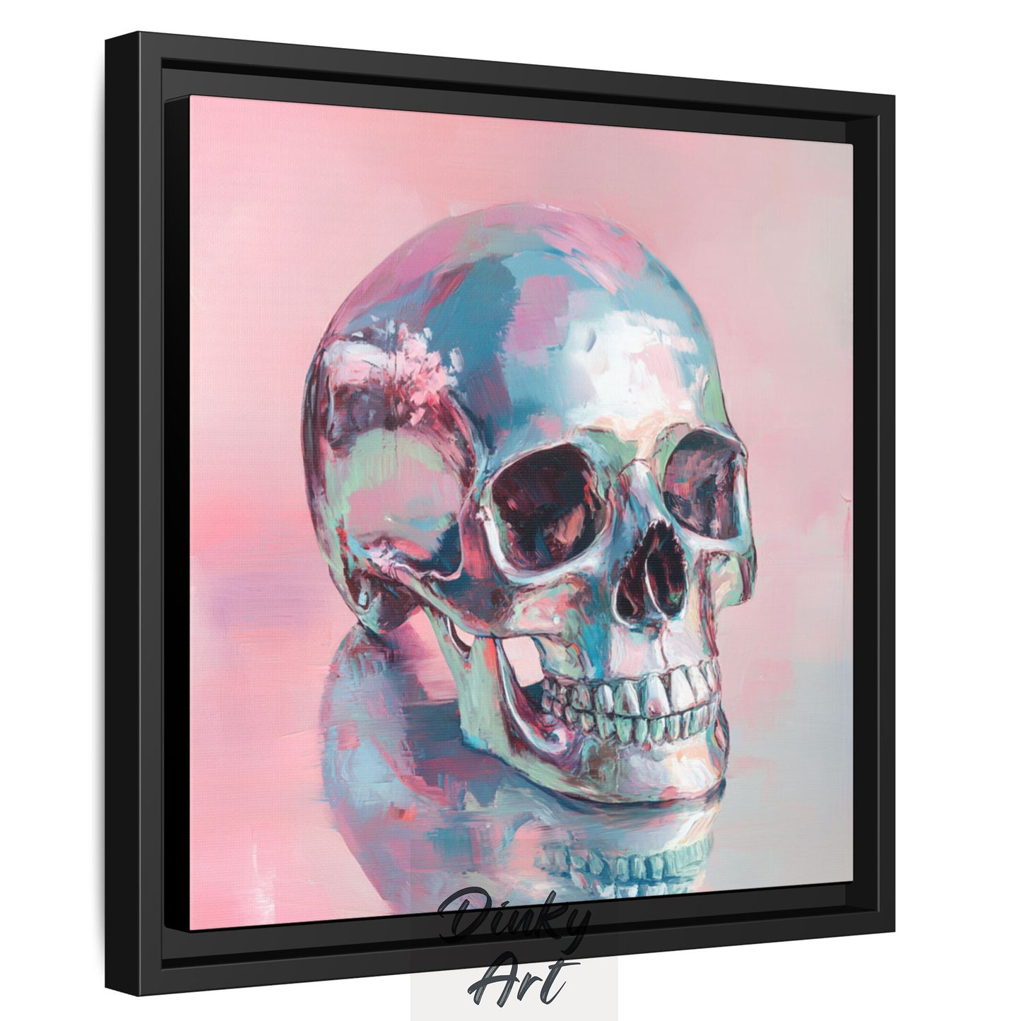 Hand-Painted Skull Oil on Canvas - Original Reproduction masterpiece