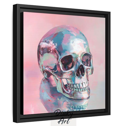 Hand-Painted Skull Oil on Canvas - Original Reproduction masterpiece