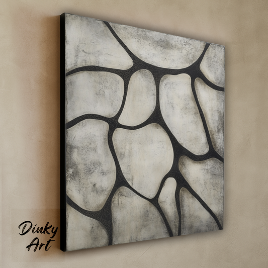 Veins of Silence – Modern Abstract Minimalist Wall Art | Handmade Canvas Painting