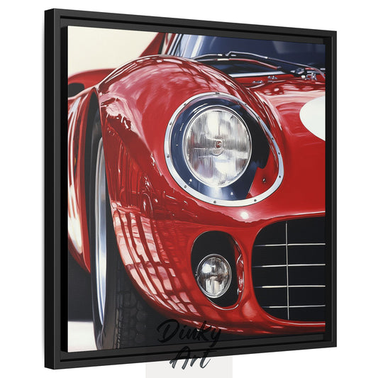 Shop “Red Velocity” – a dynamic red sports car artwork full of shine and motion. Available as hand-painted oil on canvas or fine art print at Dinky Art.