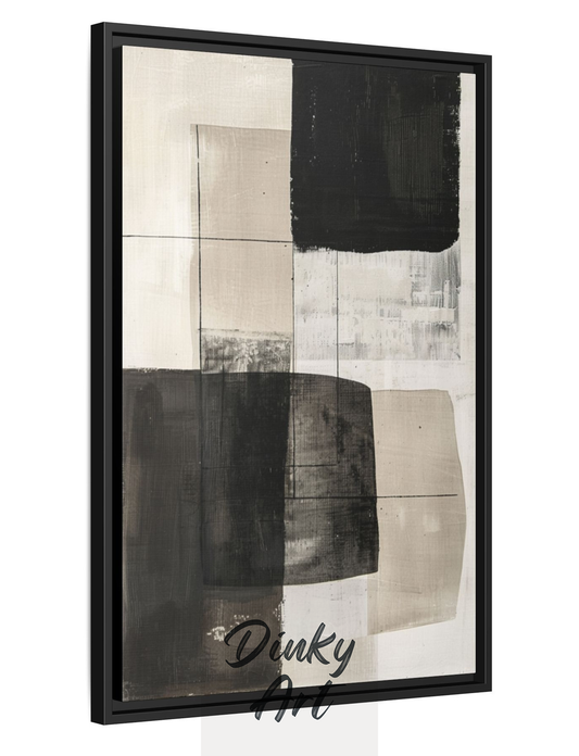 Modern Neutral Abstract Painting | วาดมือสีน้ำมันบนผ้าใบ | Dinky Art