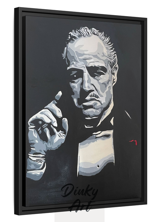ภาพวาดป๊อปอาร์ต The Godfather วาดมือ | สีน้ำมัน | Marlon Brando