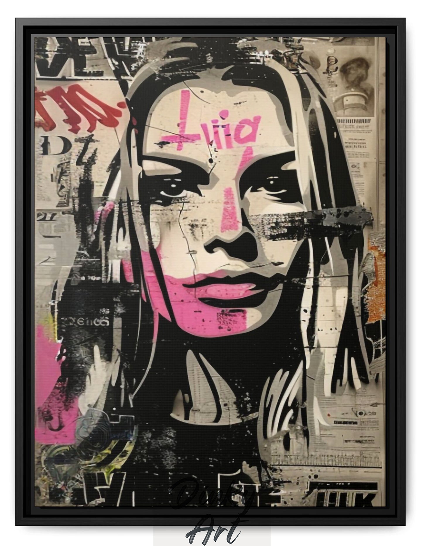 Hand-Painted Magazine Girl Pop Art Vintage Painting - Print Available