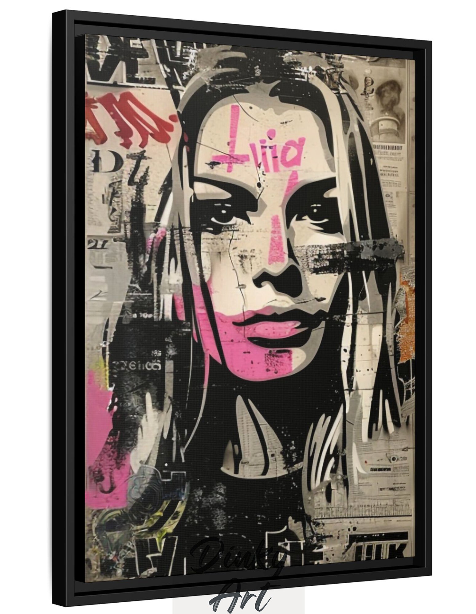 Hand-Painted Magazine Girl Pop Art Vintage Painting - Print Available