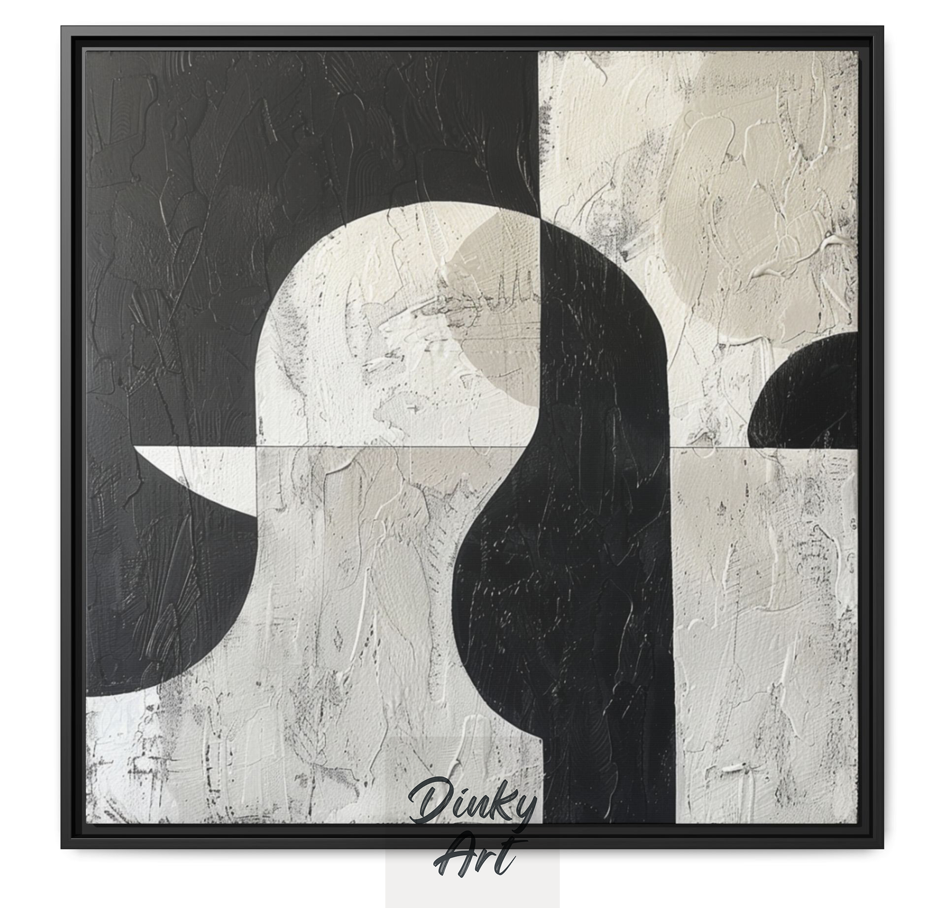 Modern Neutral Abstract Painting | วาดมือสีน้ำมันบนผ้าใบ | Dinky Art