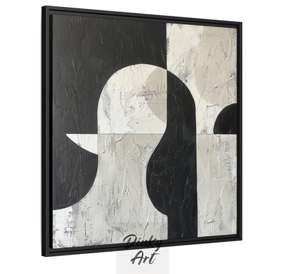 Modern Neutral Abstract Painting | วาดมือสีน้ำมันบนผ้าใบ | Dinky Art