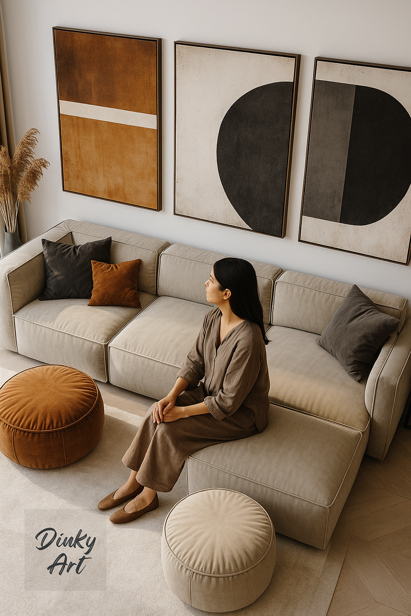 Minimalist Brown Tone Hand-Painted Art | Custom Sizes | Commission Available