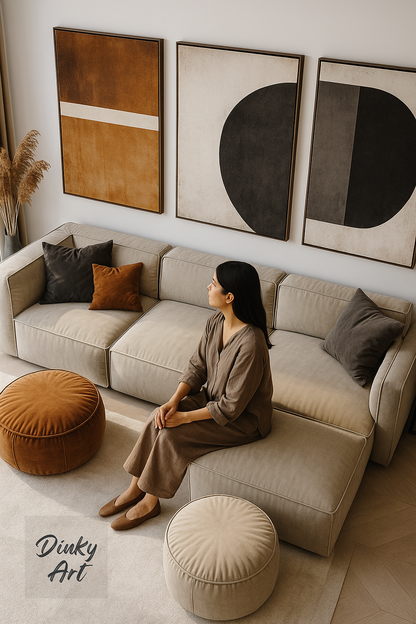 Minimalist Brown Tone Hand-Painted Art | Custom Sizes | Commission Available