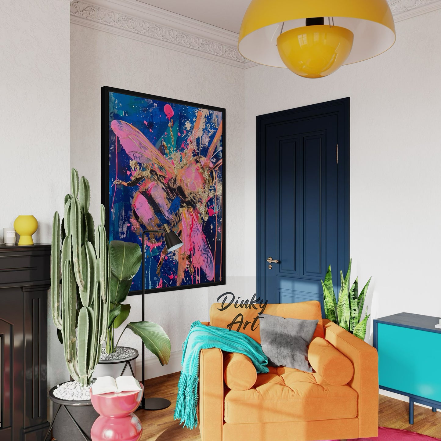Neon Hive Queen – Abstract Pop Bee