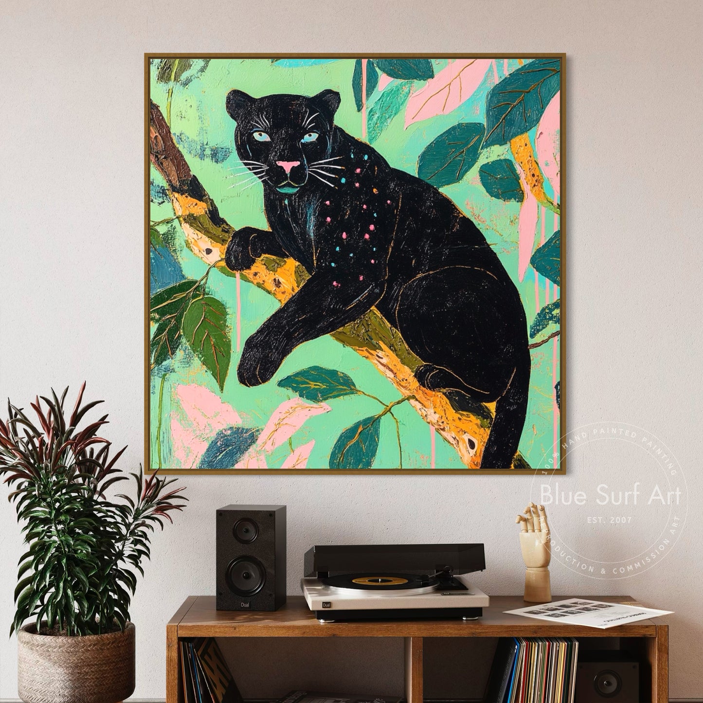Black Panther Wall Art | Jungle Animal Painting | Dinky Art