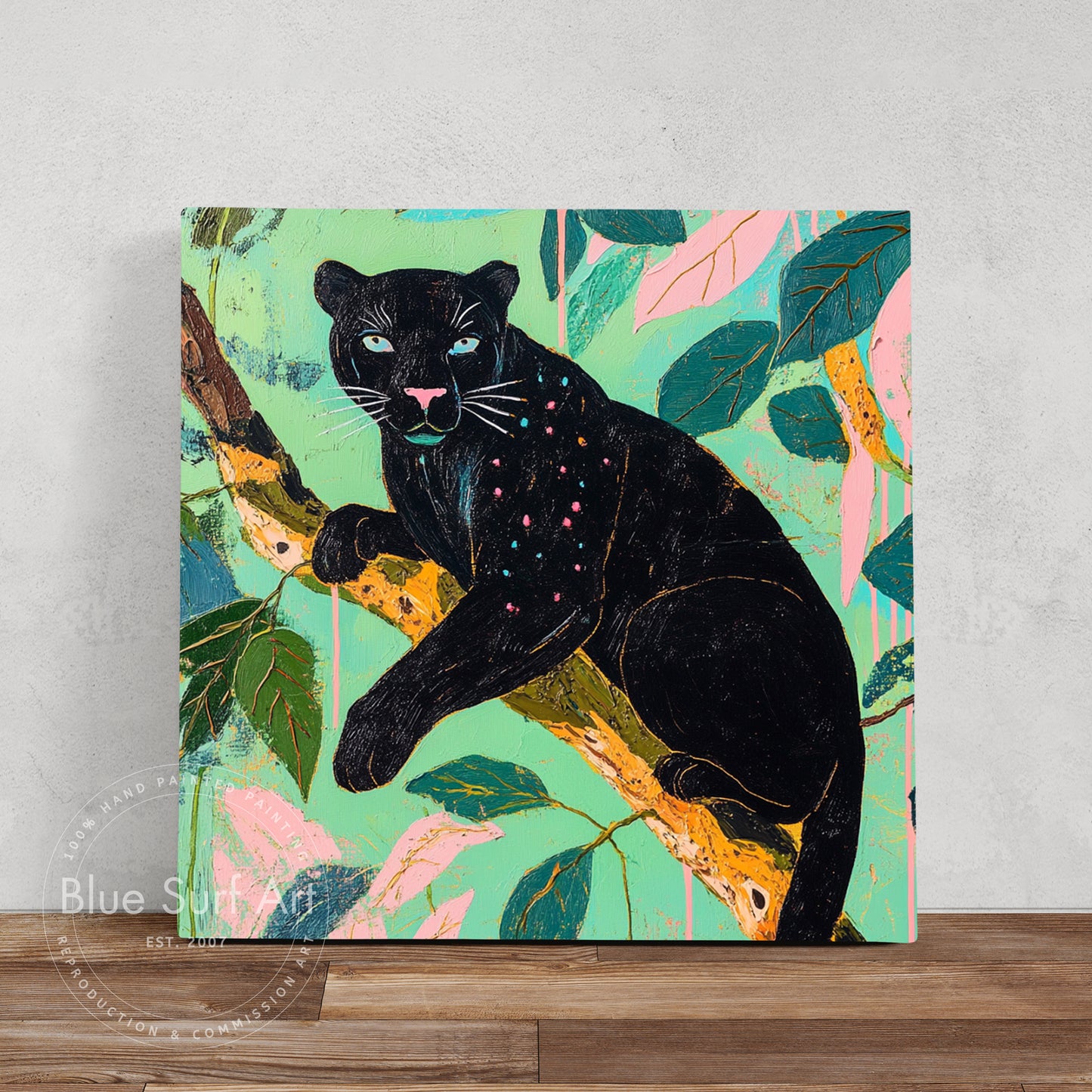 Black Panther Wall Art | Jungle Animal Painting | Dinky Art