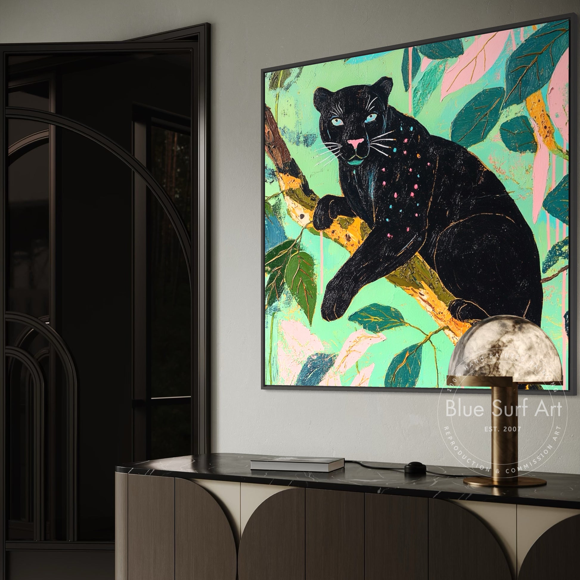 Black Panther Wall Art | Jungle Animal Painting | Dinky Art