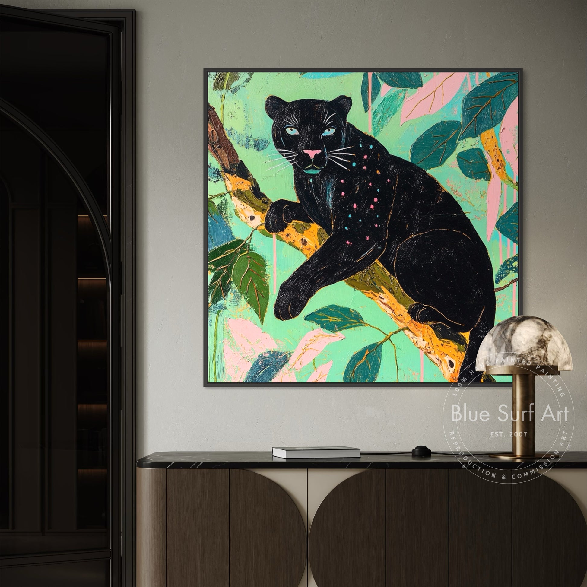 Black Panther Wall Art | Jungle Animal Painting | Dinky Art