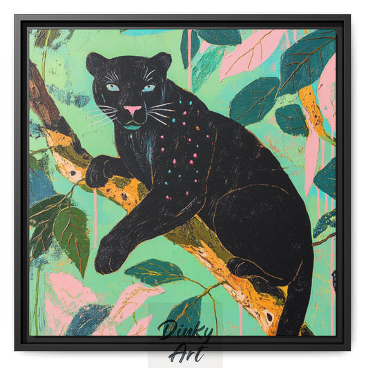 Black Panther Wall Art | Jungle Animal Painting | Dinky Art