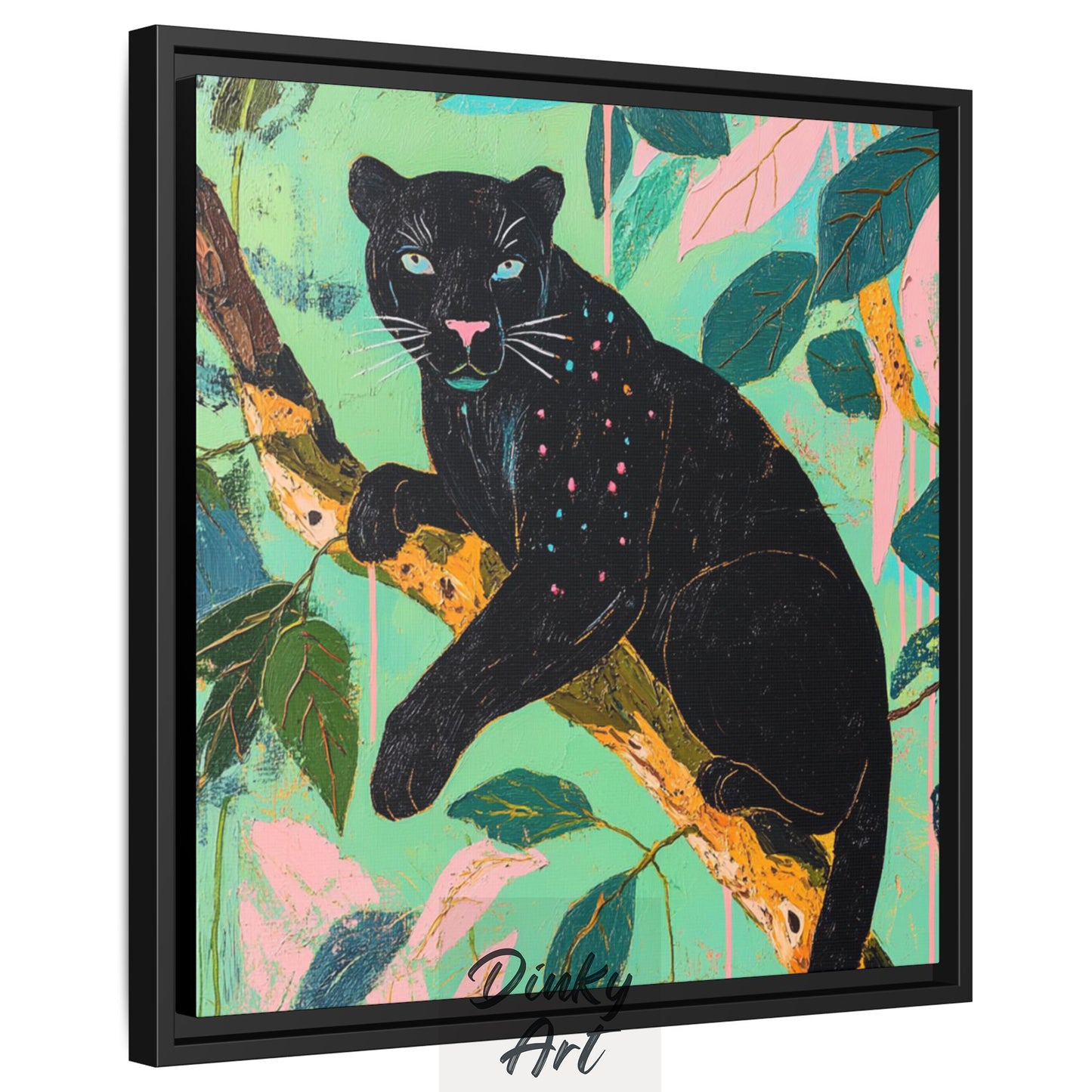 Black Panther Wall Art | Jungle Animal Painting | Dinky Art