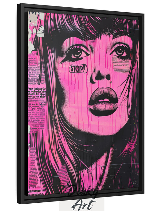 Hand-Painted The World is Pink Pop Art Vintage Painting - Print Available