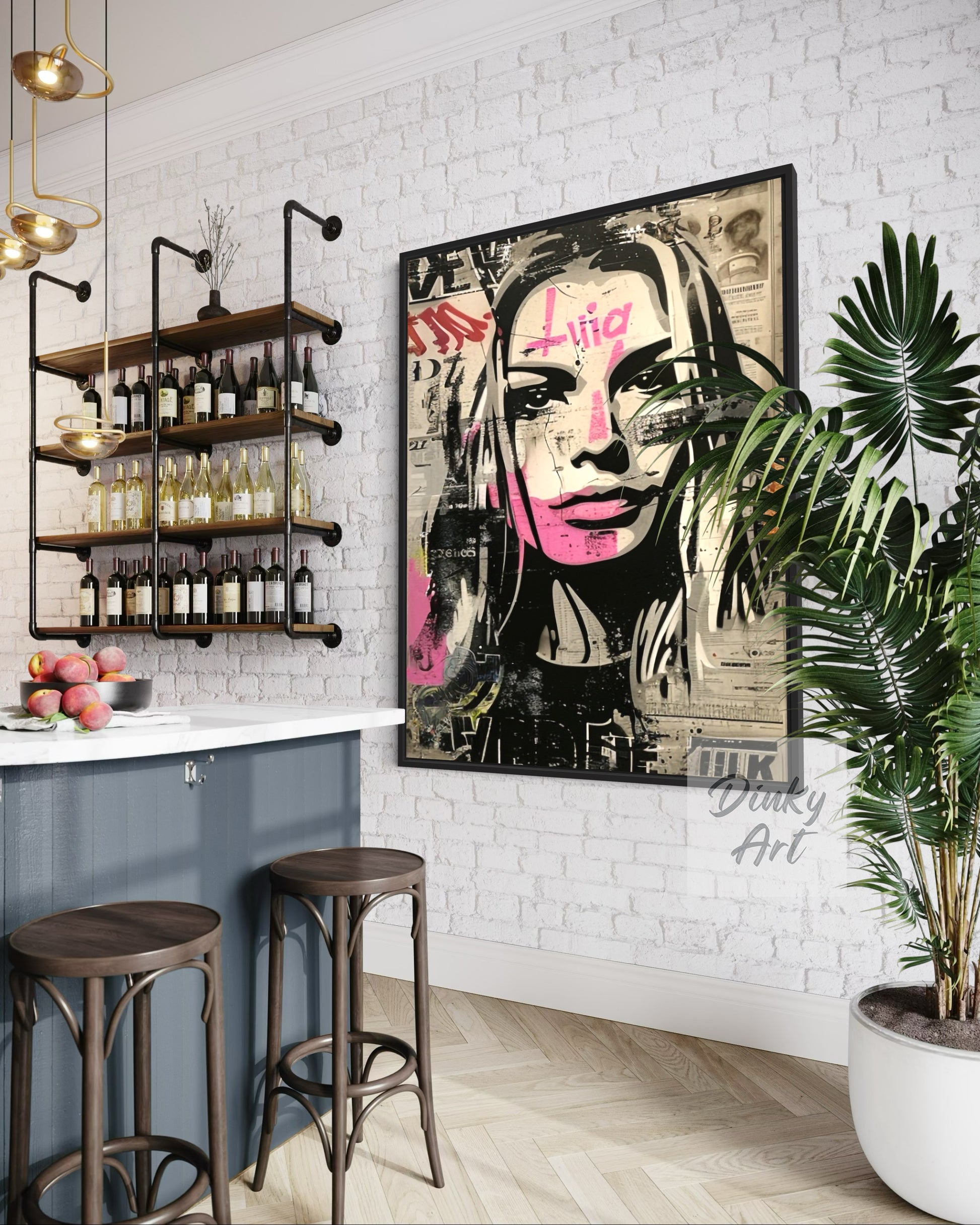 Hand-Painted Magazine Girl Pop Art Vintage Painting - Print Available