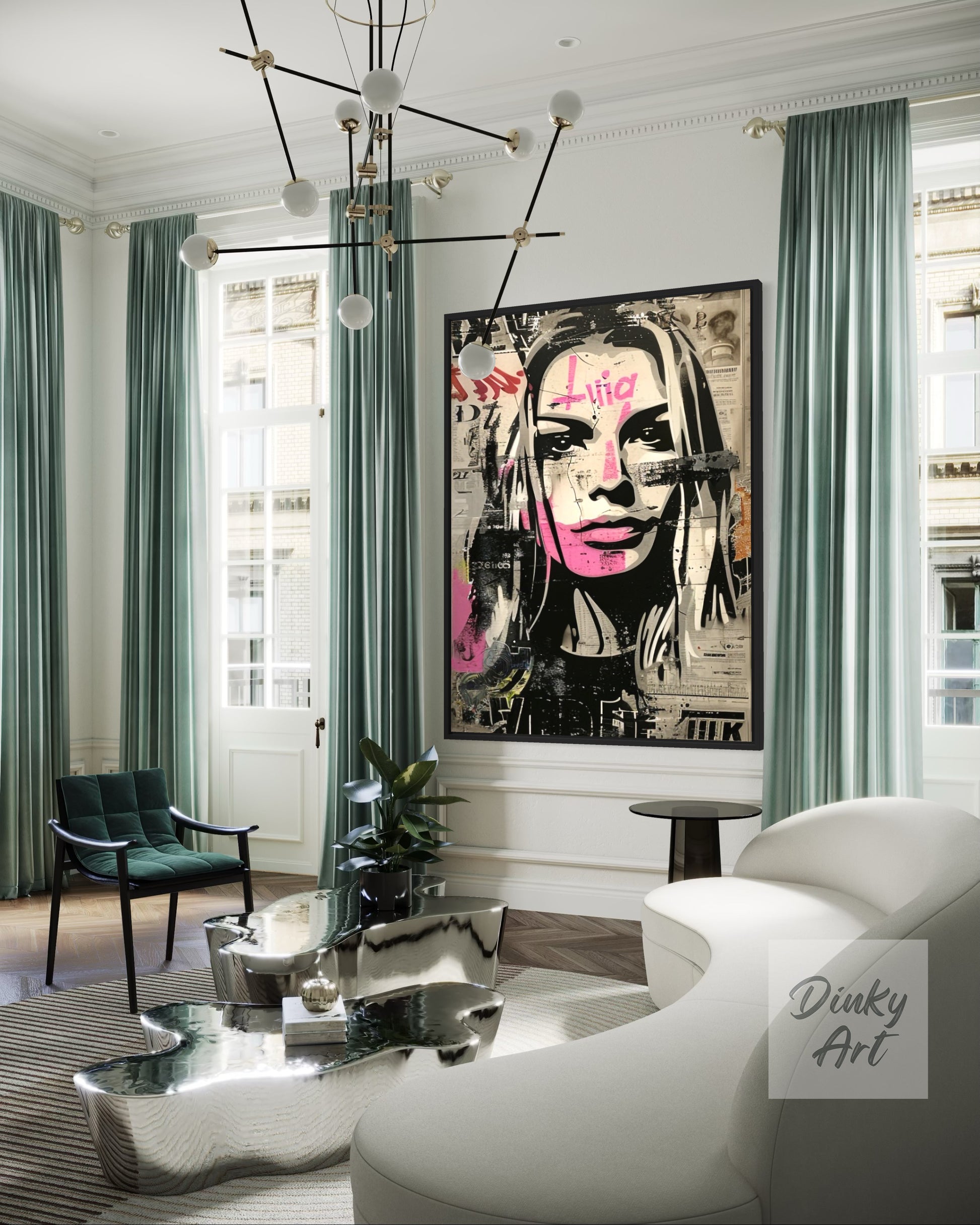 Hand-Painted Magazine Girl Pop Art Vintage Painting - Print Available