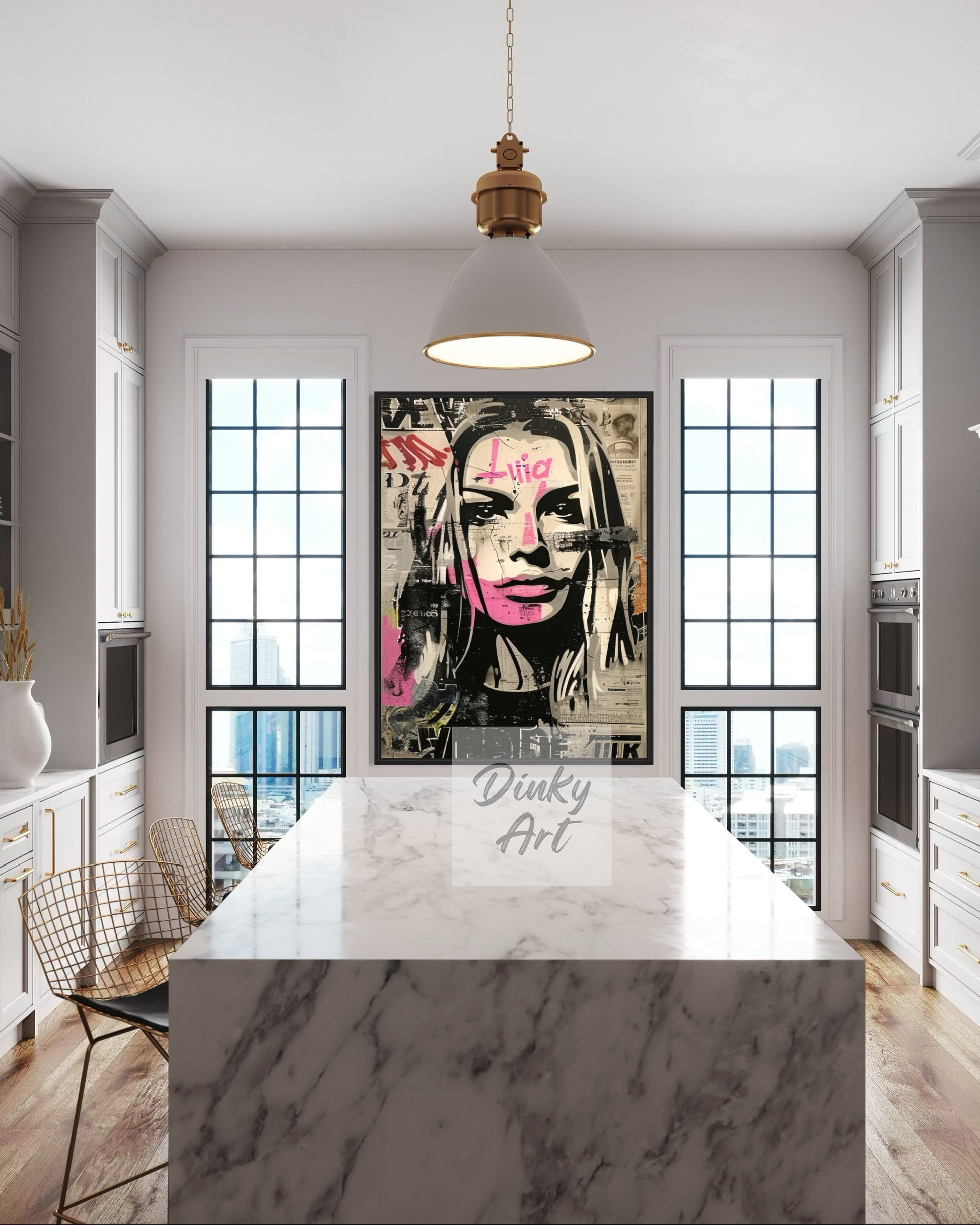 Hand-Painted Magazine Girl Pop Art Vintage Painting - Print Available