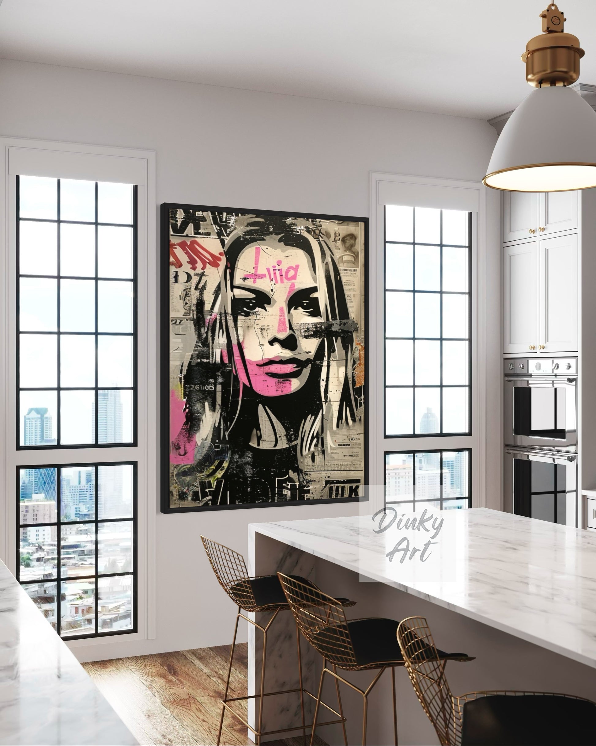 Hand-Painted Magazine Girl Pop Art Vintage Painting - Print Available