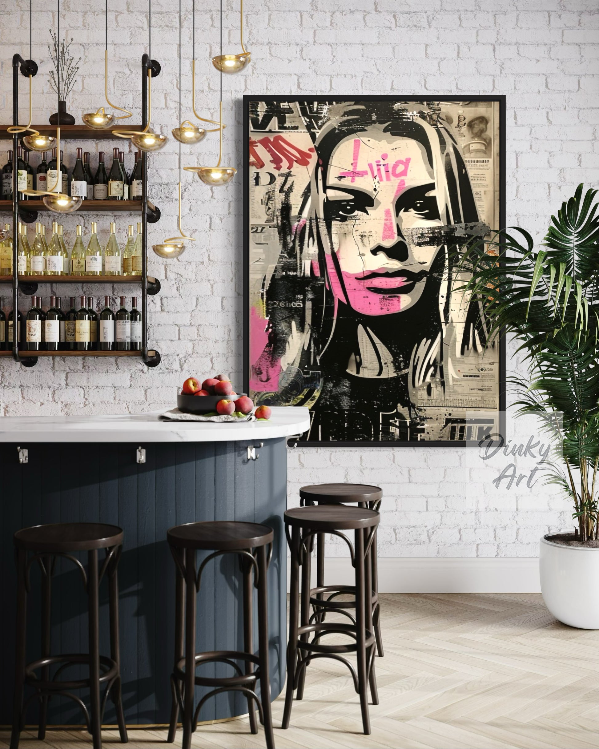 Hand-Painted Magazine Girl Pop Art Vintage Painting - Print Available